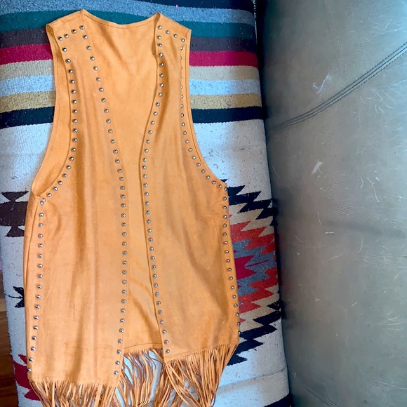 Western fringed duster with studs like new - Picture 3 of 3